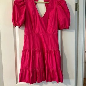 French Connection Pink Puff Sleeve Dress